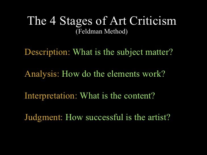 Feldman Method Of Critical Analysis