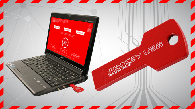 Red key usb is designed to wipe all data free
